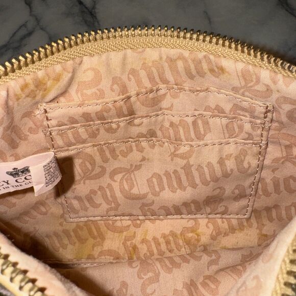 Y2K Juicy Couture Velvet Wristlet Handbag Wallet Pink Rose Gold Valentines Day - Picture 6 of 12